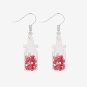 EarFleek Red Crystal Vial Dangle Earrings